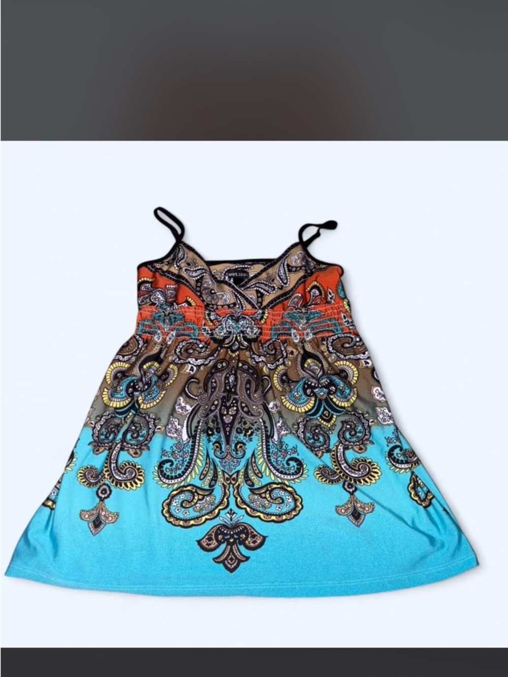 Y2K 2000s Wet Seal Paisley Boho Indie Babydoll Tank Top